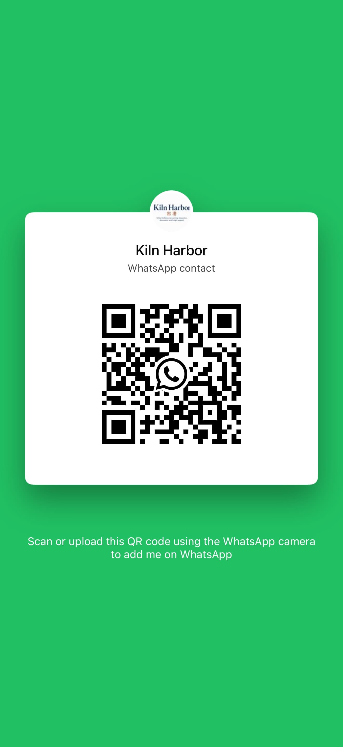 Kiln Harbor WhatsApp QR code